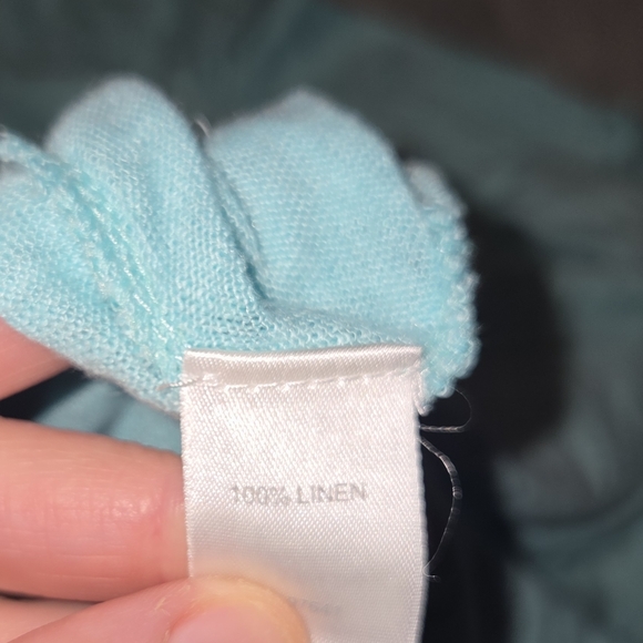 J. Jill Light Blue / Aqua Linen Women's Cardigan Lightweight EUC Size L - Picture 11 of 11